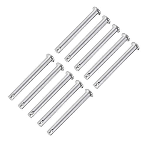 sourcing map Gabelkopf Pins, 6 mm x 60 mm, Flat Head, Çelik Galvanizuar, 10 Pako