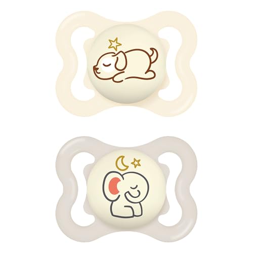 MAM Supreme Pacifier with Ventilated Shield, Glow in the Dark, 2-Pack