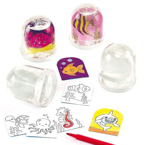 Snow Globe Coloring Kit – Sea Animals (4 Pack)