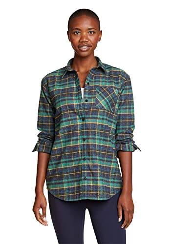 Eddie Bauer Hemplify Flannel Shirt, Size XS, Mineral Green