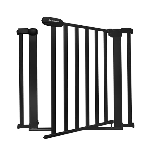 Kinderkraft Lock&GO Stair Gate Without Drilling, 75-103 cm, Black