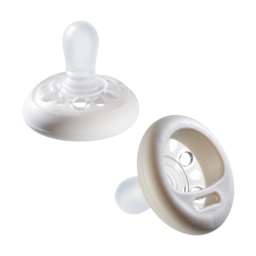 Tommee Tippee Naturally Shaped Pacifier, Skin-Like Texture, 0-6 Months, 2-Pack