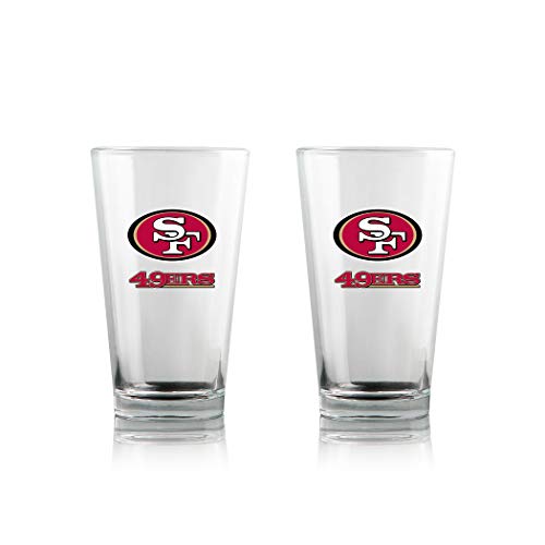 Duck House NFL Pint Glass Set, Clear, 16 OZ