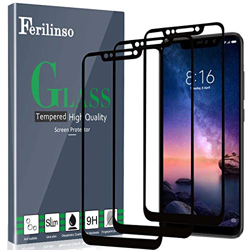 Ferilinso Xiaomi Redmi Note 6 Pro Tempered Glass Screen Protector, 3 Pack