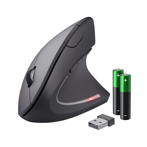 Trust Verto Wireless Ergonomic Vertical Mouse, 800-1600 DPI, for Right-Handed Users