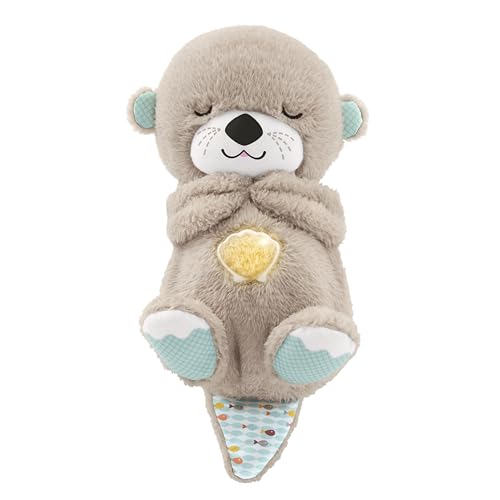 Fisher-Price Slumber Otter Plush Toy with Breathing Motion and Music, FXC66