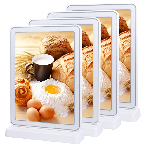 A4 T-Form Table Stand (4 Pack, White) Double-Sided Menu Holder