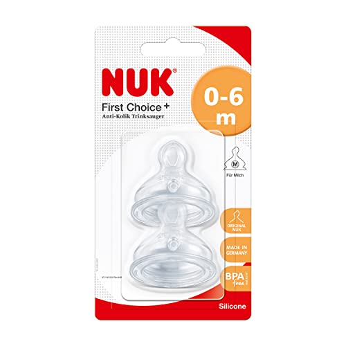 NUK First Choice+ Anti-Colic Silicone Drinking Teat, Orthodontic