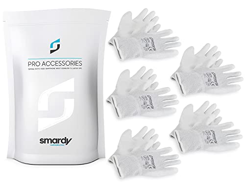 SMARDY ESD Touchscreen Gloves, Size M (8), 5 Pairs, Anti-Static Protection for Electronics