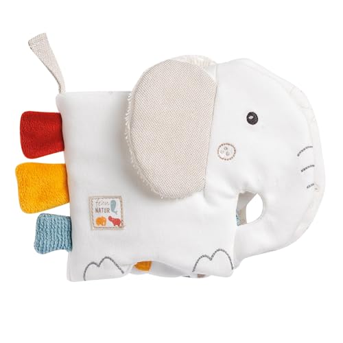 Fehn Soft Picture Book Elephant – Sensory Cloth Book for Babies