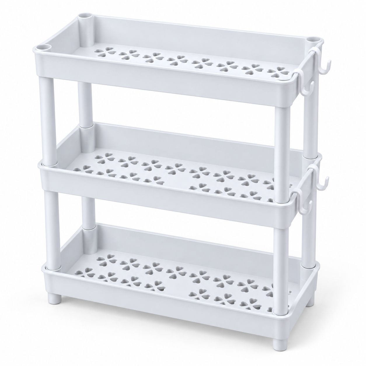 Raft organizues plastik me 3 nivele – i bardhë