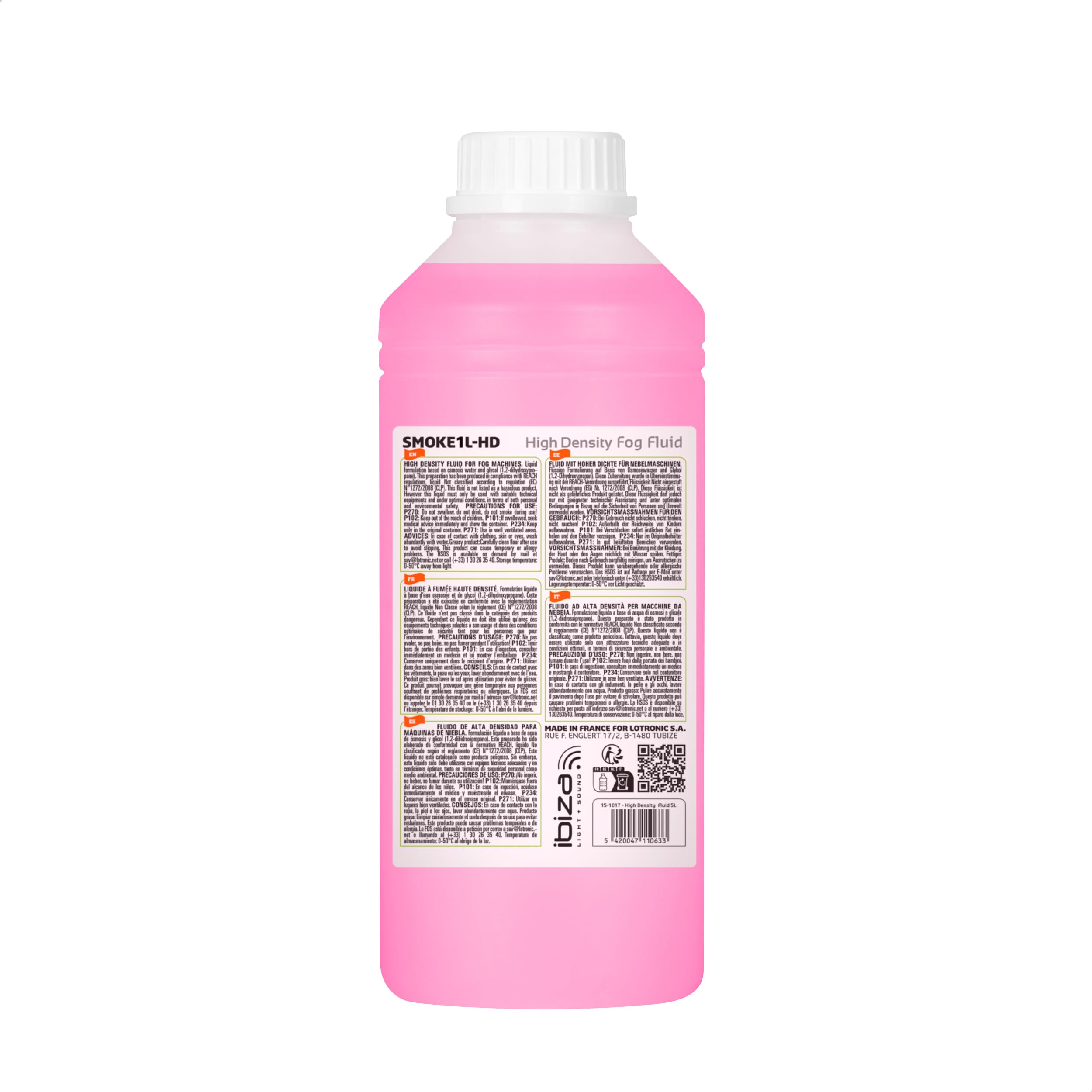 Ibiza SMOKE1L-HD – Lëng për Makinë Tymi, 1 L