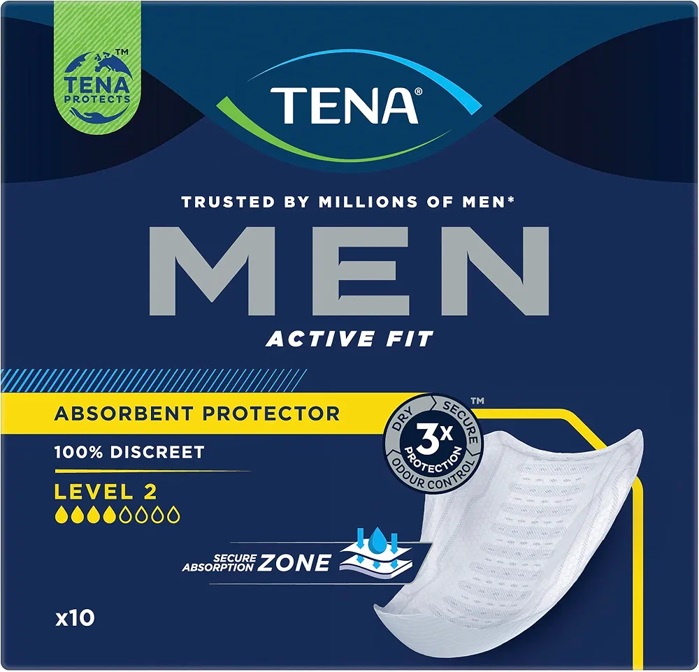 TENA Men Active Fit – Mbrojtëse Absorbuese për Meshkuj Level 2, 10 Copë
