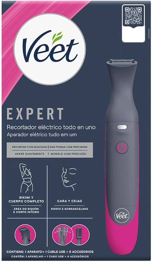 Veet Expert All-in-One Trimmer – Prerje e Butë dhe Formësim i Saktë për Trup, Bikini, Fytyrë dhe Vetulla